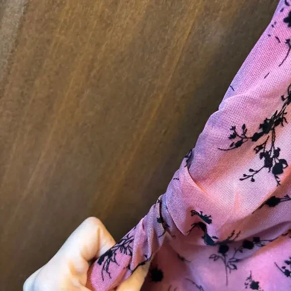 Wild‎ Fable S Crisscross Back Flocked Mesh Midi Slip Dress  Y2K Coquette Formal - Picture 5 of 9